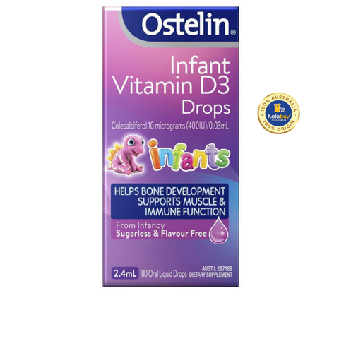 Thực phẩm bổ sung Vitamin D3 dạng giọt Ostelin Infant Vitamin D3 Drops 2.4ml