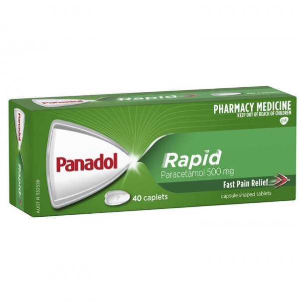 Panadol Rapid Paracetamol Pain Relief Caplets 500mg 40 viên