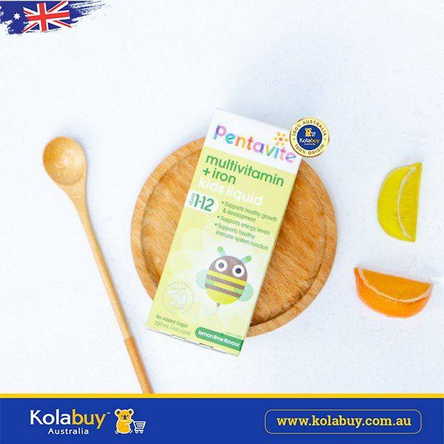 Siro Bổ sung Vitamin tổng hợp cho bé Pentavite Gold Multivitamin + Iron Liquid For Kids 200ml