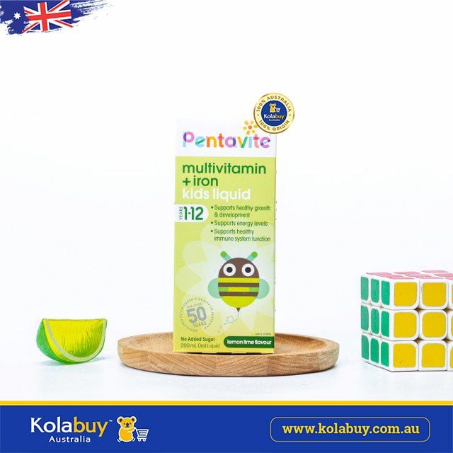 Siro Bổ sung Vitamin tổng hợp cho bé Pentavite Gold Multivitamin + Iron Liquid For Kids 200ml