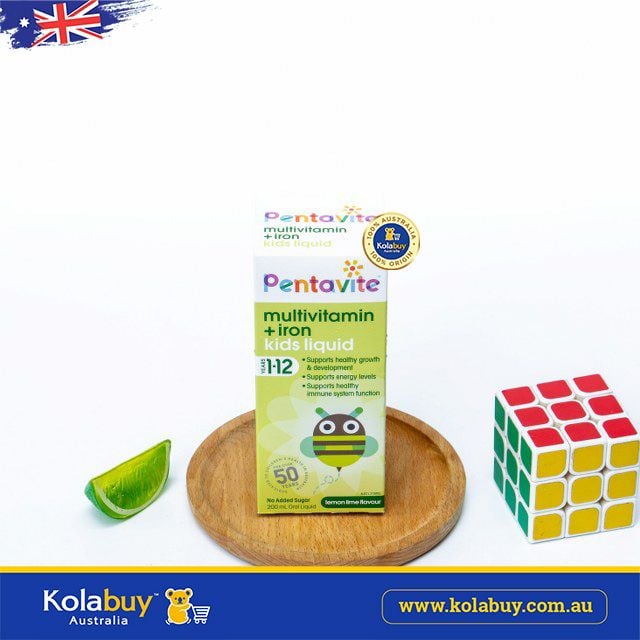 Siro Bổ sung Vitamin tổng hợp cho bé Pentavite Gold Multivitamin + Iron Liquid For Kids 200ml