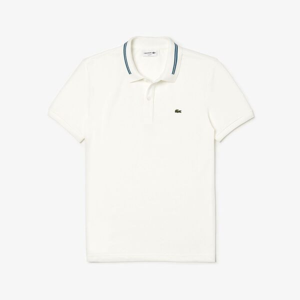 Áo Lacoste Men's Classic Tipped Collar Slim Fit Polo Shirt - Flour