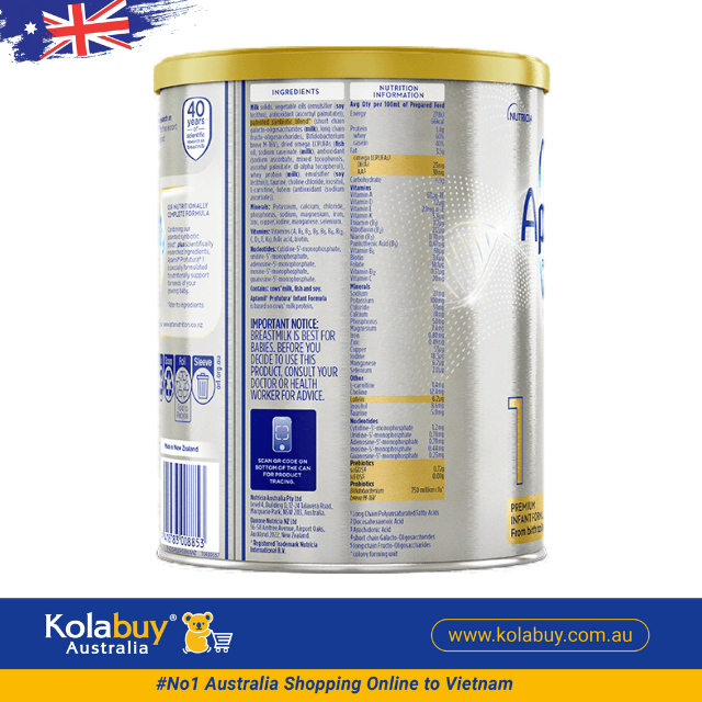 Sữa Aptamil Pro Úc số 1 cho trẻ từ 0-6 tháng tuổi 900g