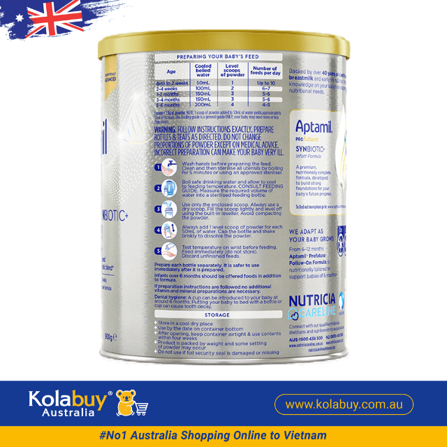 Sữa Aptamil Pro Úc số 1 cho trẻ từ 0-6 tháng tuổi 900g