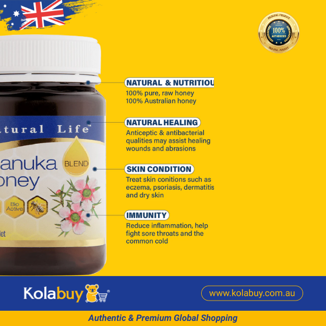 Mật ong thiên nhiên Manuka Honey Natural Life Úc MGO Blend 500g