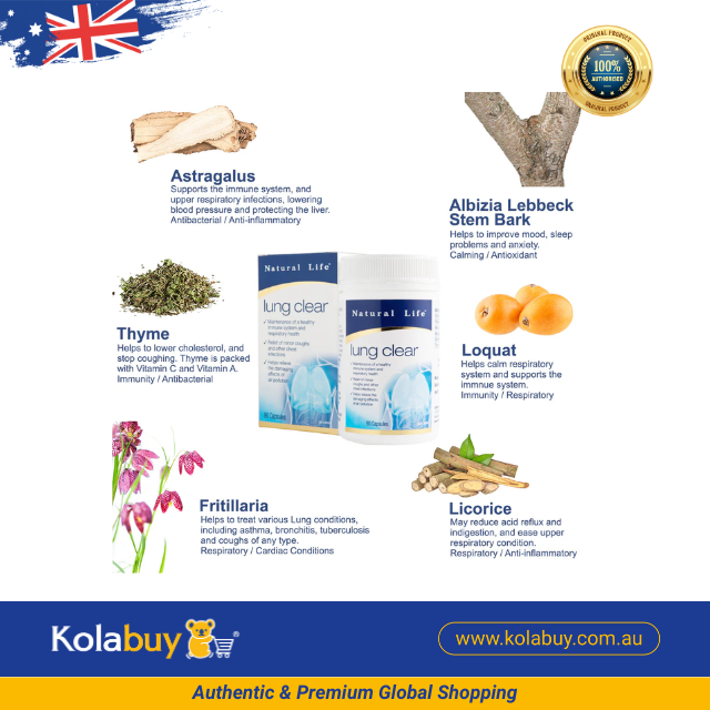 Viên uống thanh lọc phổi Natural Life Úc Lung Clear 90 viên