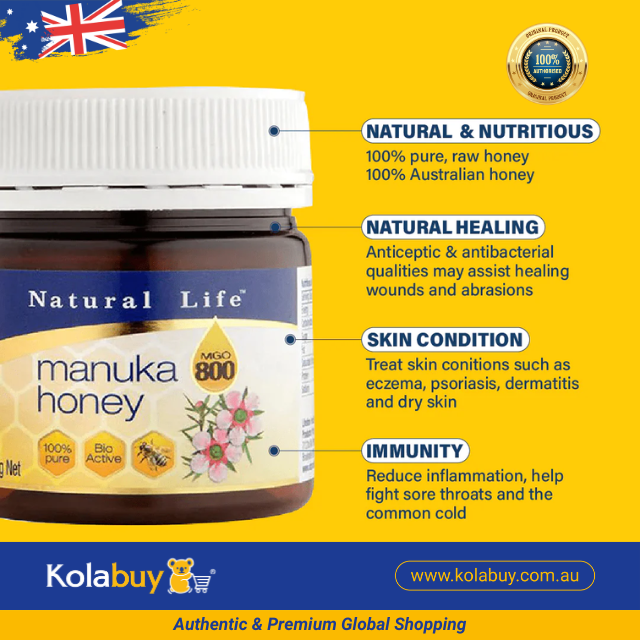Mật ong thiên nhiên Manuka Honey Natural Life Úc (MGO 800/20+) 250g