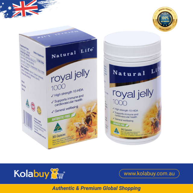 Viên uống sữa ong chúa Natural Life Úc Royal Jelly 1000mg 1.2% HDA 365 viên
