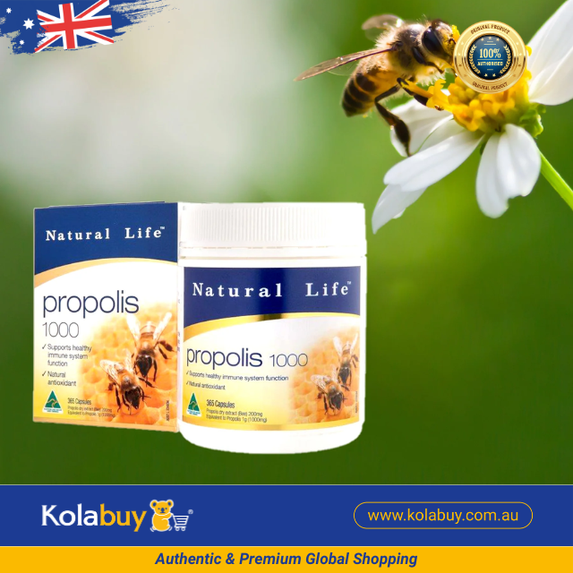 Viên uống keo ong Natural Life Úc Propolis Capsules 1000mg 365 viên
