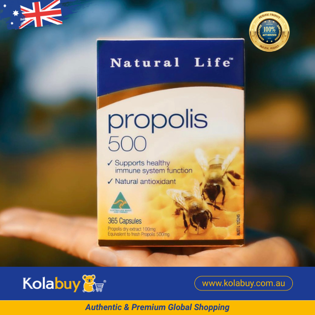 Viên uống keo ong Natural Life Úc Propolis Capsules 500mg 365 viên