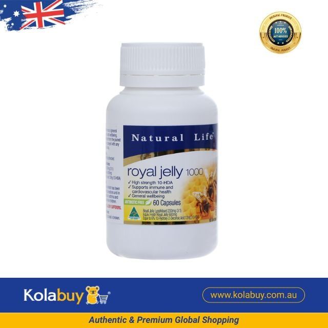 Viên uống sữa ong chúa Natural Life Úc Royal Jelly 1000mg 1.2% HDA 60 viên