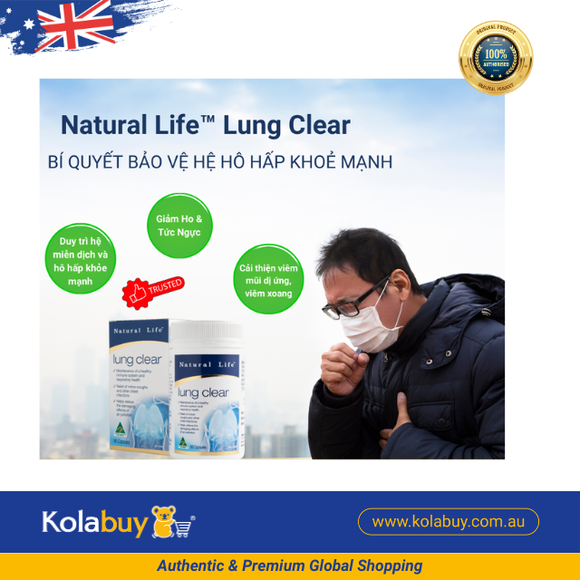 Viên uống thanh lọc phổi Natural Life Úc Lung Clear 90 viên