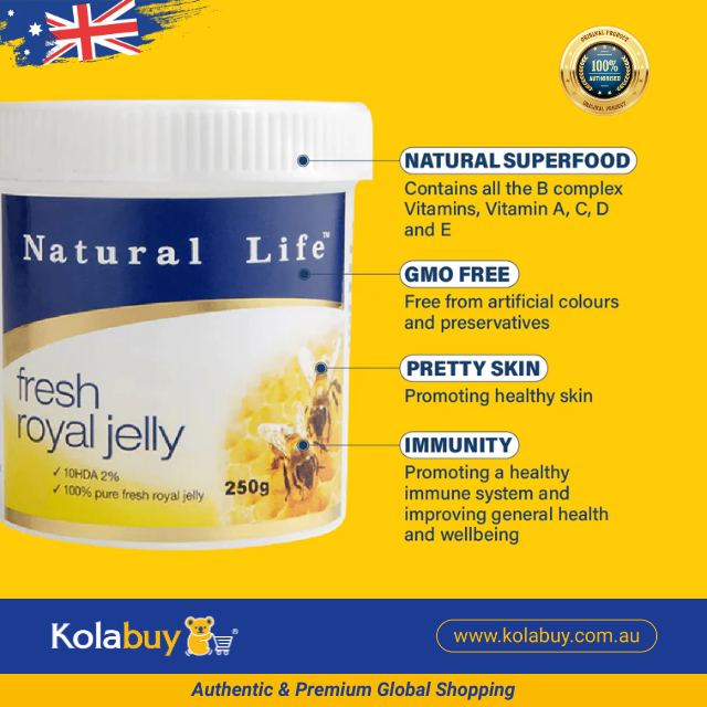 Sữa ong chúa tươi tự nhiên Natural Life Úc Fresh Royal Jelly 250g