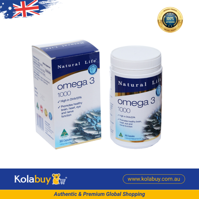 Viên uống bổ sung dầu cá Natural Life Úc Omega 3 1000mg 365 viên