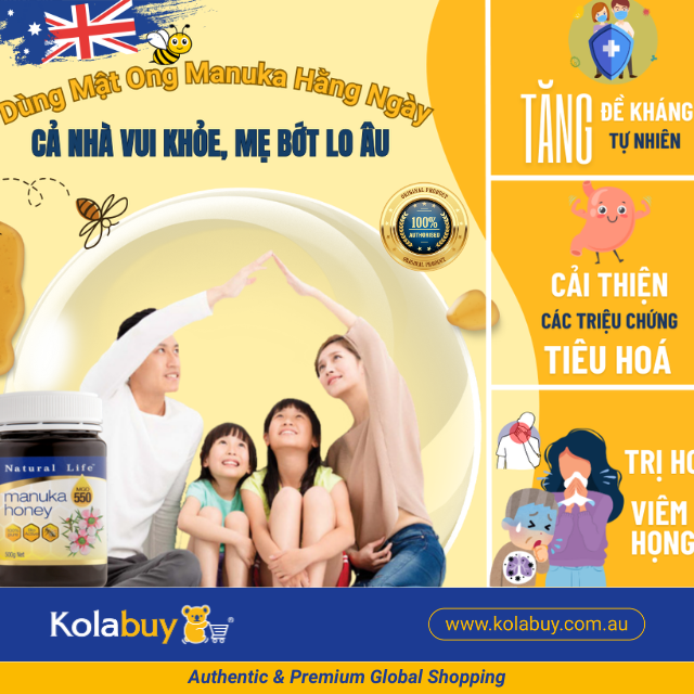 Mật ong thiên nhiên Manuka Honey Natural Life Úc (MGO 550/15+) 500g
