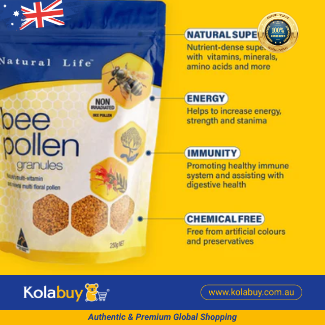 Hạt phấn hoa ong Natural Life Úc Bee Pollen 250g