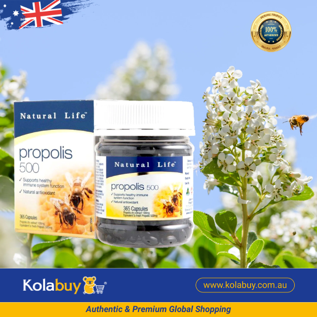 Viên uống keo ong Natural Life Úc Propolis Capsules 500mg 365 viên