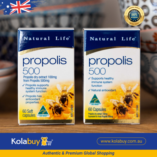 Viên uống keo ong Natural Life Úc Propolis Capsules 500mg 60 viên
