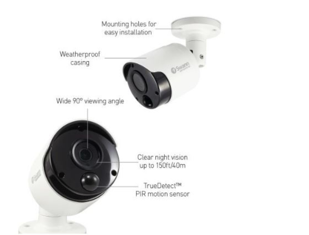 Swann 8 Channel 4K Ultra HD 2TB DVR with 8 x PRO-4KMSB True Detect Thermal Sensing Bullet Cameras (SWDVK-855808)