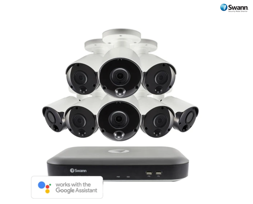 Swann 8 Channel 5MP Super HD 2TB DVR with 8x Heat & Motion Sensing Night Vision Cameras (SWDVK-849808)