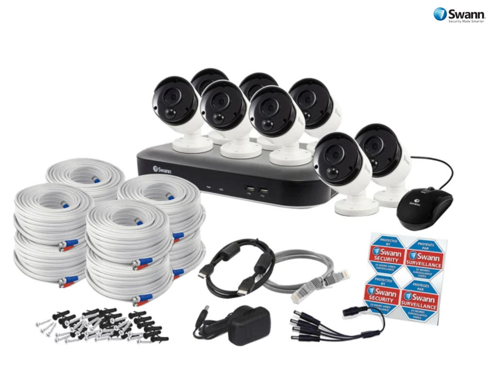 Swann 8 Channel 5MP Super HD 2TB DVR with 8x Heat & Motion Sensing Night Vision Cameras (SWDVK-849808)