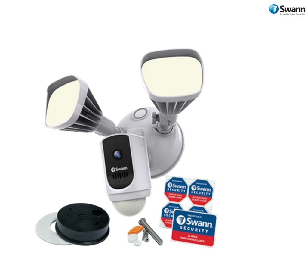 Swann Wi-Fi Floodlight Security System with 1080p Camera Speaker & Light (Black) (SWWHD-FLOCAMB-AU)
