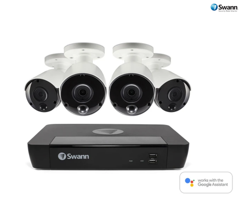 Swann 8 Channel 5MP Super HD 2TB 4K Capable NVR with 4 x NHD-865MSB 5MP True Detect Bullet Cameras (SWNVK-875804)