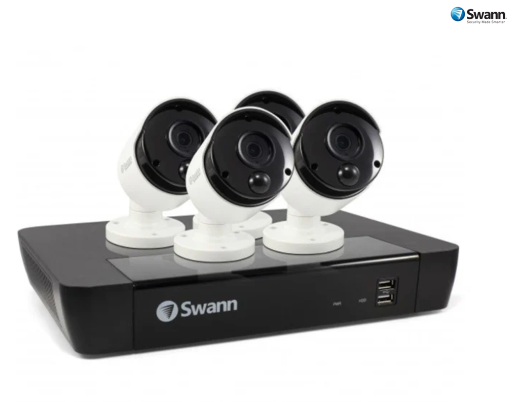 Swann 8 Channel 5MP Super HD 2TB 4K Capable NVR with 4 x NHD-865MSB 5MP True Detect Bullet Cameras (SWNVK-875804)