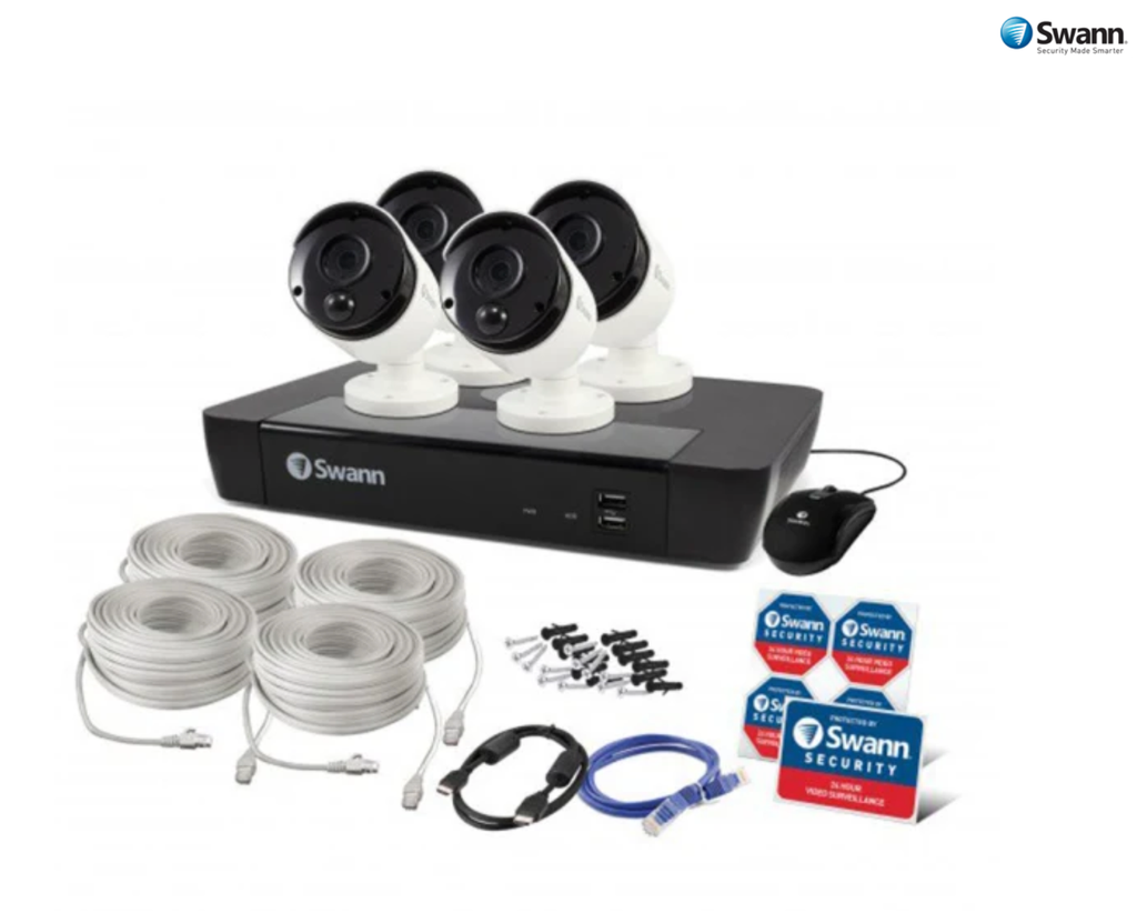 Swann 8 Channel 5MP Super HD 2TB 4K Capable NVR with 4 x NHD-865MSB 5MP True Detect Bullet Cameras (SWNVK-875804)