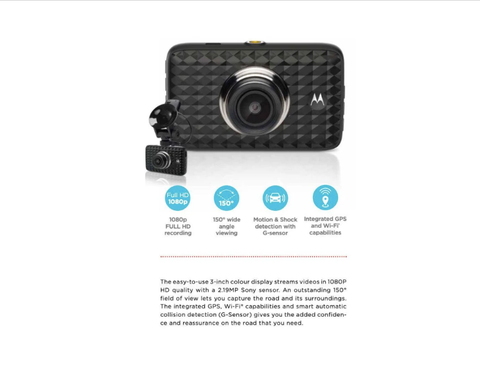 Motorola FHD 1080p Car Dash Camera 3
