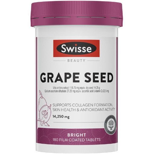 Viên uống chống lão hóa với tinh chất hạt nho Swisse Grape Seed 14,250mg 180 viên