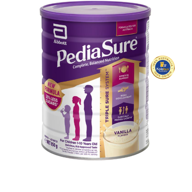 Sữa bột PediaSure Úc vị vani 850g cho bé 1-10 tuổi