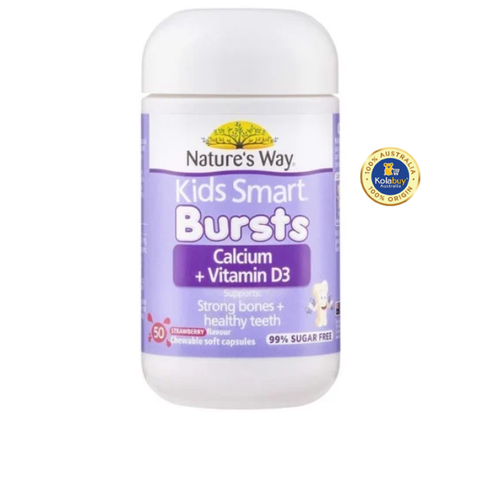 Kẹo dẻo bổ sung canxi và vitamin D3 Nature's Way Kids Smart Bursts Calcium + Vitamin D3 For Children 50 viên