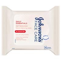 Johnson & Johnson Daily Essentials Refreshing Facial Cleansing Wipes for Normal Skin 25 Pack