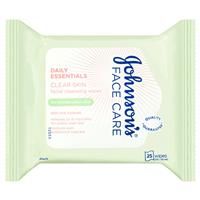 Johnson & Johnson Face Care Oil Balancing Facial Cleansing Wipes For Combination Skin 25 Pack