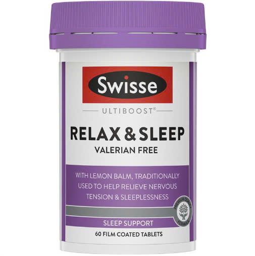 Viên uống hỗ trợ giấc ngủ Swisse Ultiboost Relax & Sleep 60 viên