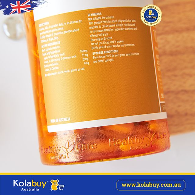 Viên uống sữa ong chúa Healthy Care Royal Jelly 1000 365 viên