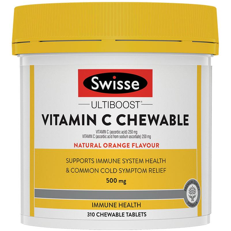 Viên nhai tăng đề kháng Swisse Vitamin C 500mg 310 viên