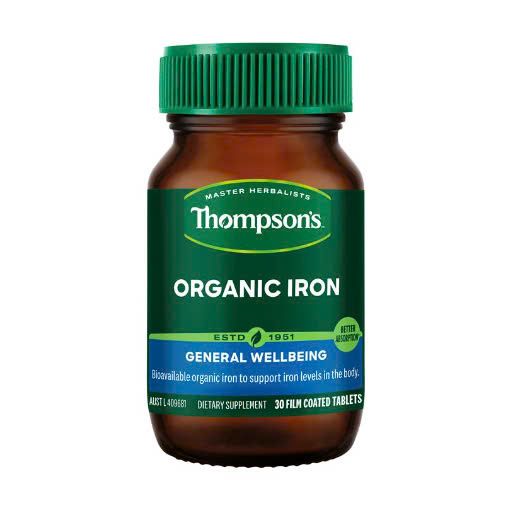 Viên uống Thompson's Organic Iron 24mg 30 viên