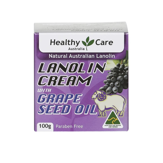 Kem dưỡng da nhau thai cừu và tinh chất nho Healthy Care Lanolin Cream With Grape Seed 100g