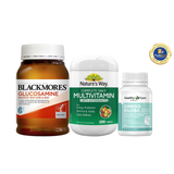 [Special Set] Tăng cường sức khỏe của Úc Bổ xương khớp Glucosamine Blackmores & Vitamin tổng hợp Nature's Way & Bổ não Healthy Care (Discount đến 30%)