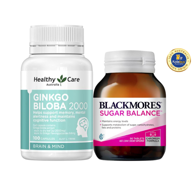 [Special Set] Chăm sóc sức khoẻ Bổ não Healthy care & Cân bằng đường huyết Sugar balance Blackmores (Discount đến 30%)