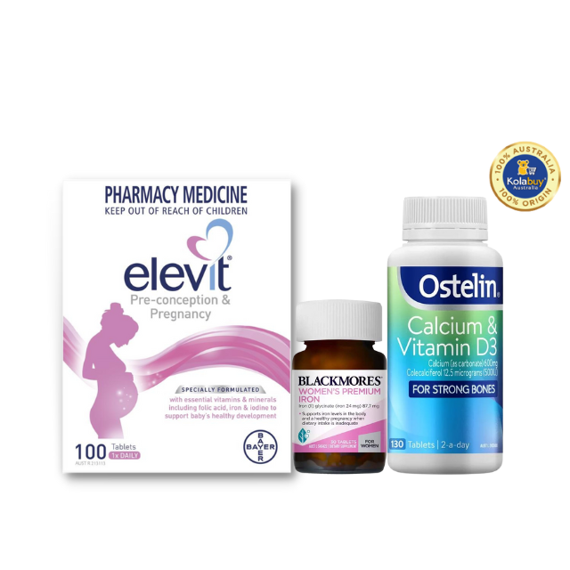 [Special Set] Chăm sóc mẹ bầu Úc Elevit & Canxi bầu Ostelin & Sắt Blackmores (Discount đến 30%)