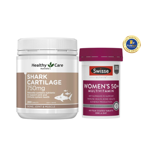 [Special Set] Chăm sóc sức khoẻ phụ nữ cao tuổi Swisse Women Ultivite 50+ & Sụn cá mập Healthy care (Discount đến 30%)