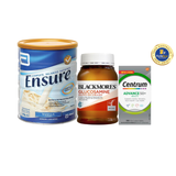 [Special Set] Chăm sóc sức khoẻ người cao tuổi Sữa Ensure & Centrum Advance 50+ & Xương khớp Glucosamine Blackmores (Discount đến 30%)