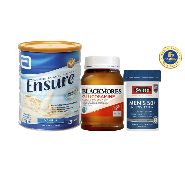 [Special Set] Chăm sóc sức khoẻ nam giới cao tuổi Sữa Ensure & Swisse Men Ultivite 50+ & Xương khớp Glucosamine Blackmores (Discount đến 30%)