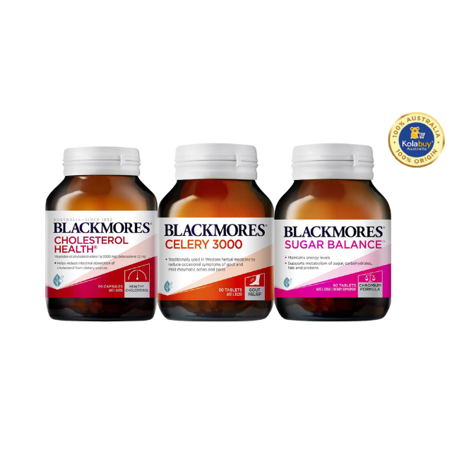 [Special Set] Chăm sóc sức khỏe của Blackmores Úc Cân bằng đường huyết Sugar Balance & Mỡ máu Cholesterol & Phòng ngừa Gout (Discount đến 30%)