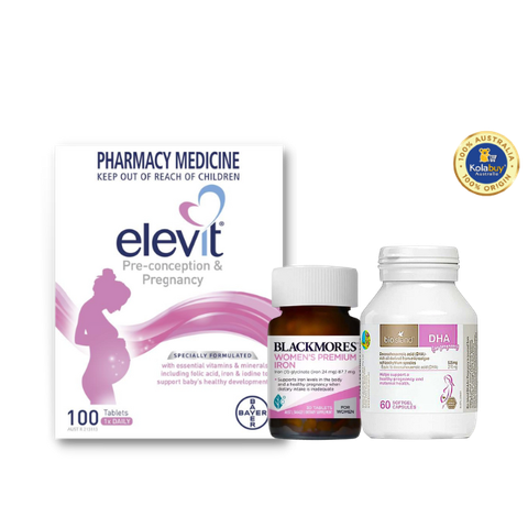 [Special Set] Chăm sóc mẹ bầu Úc Elevit & DHA Bio Island & Sắt Blackmores (Discount đến 30%)