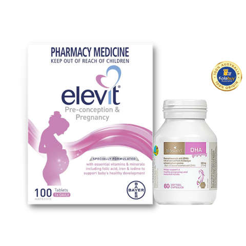 [Special Set] Chăm sóc mẹ bầu Úc Elevit & DHA Bio Island (Discount đến 30%)