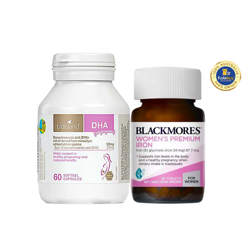 [Special Set] Chăm sóc mẹ bầu Úc Sắt Blackmores & DHA Bio Island (Discount đến 30%)